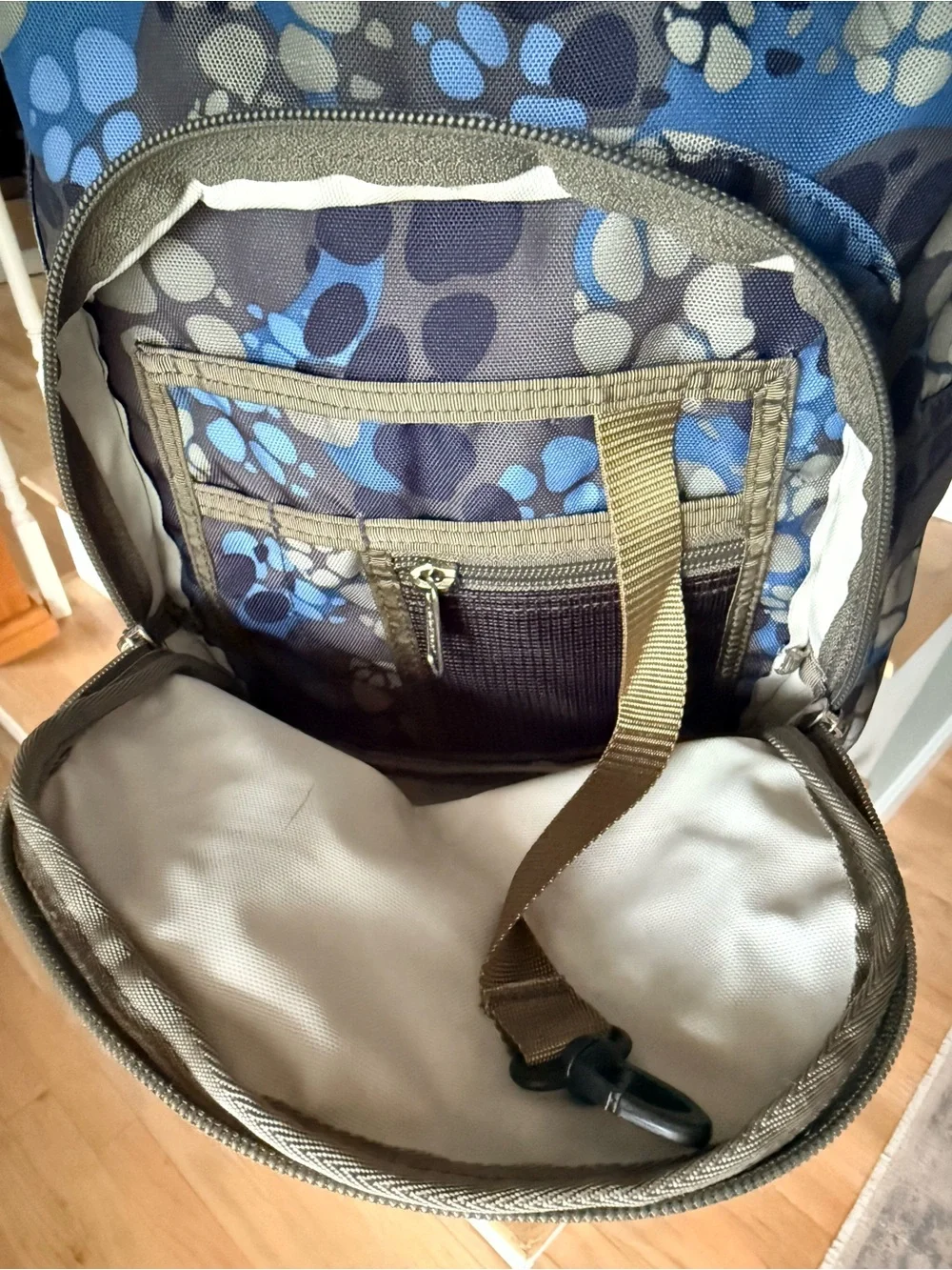 L.L.Bean Kids Backpack Blue Paw Print